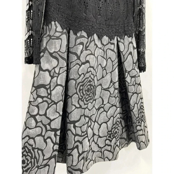 Polin Dress Black and Gray Lace Dress Gorgeous Tag States 3 Fits Larger EUC - Picture 3 of 8